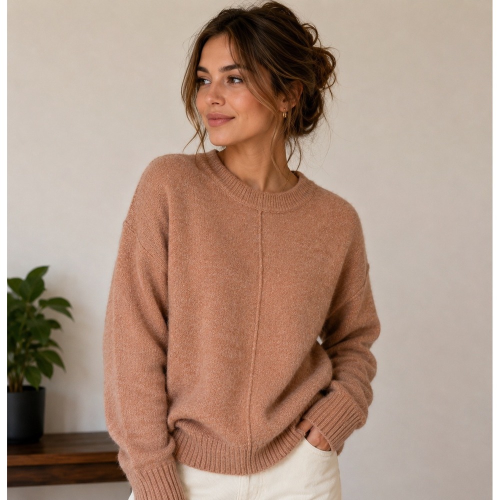 Legendary Outfitters Womens M Rose pink Center Seam Sweater cozycore boho soft